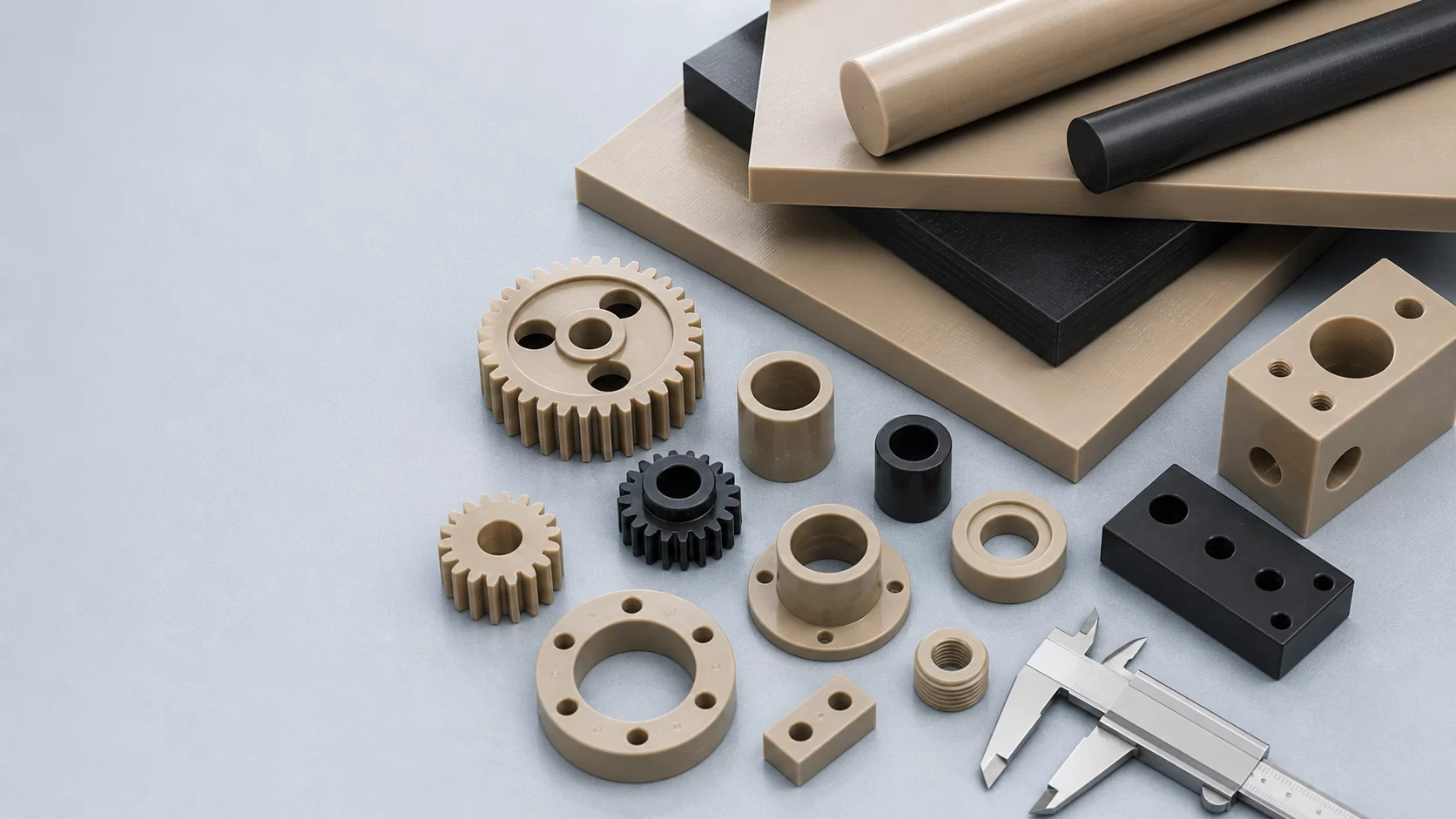 PEEK plastic rods sheets and machined parts for high performance material selection