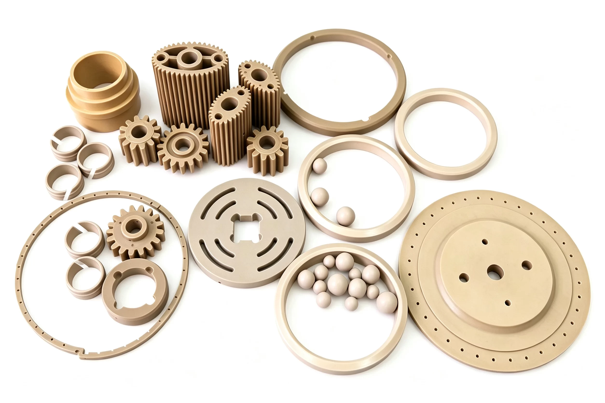 CNC Machined PEEK PI Aerospace Precision Parts PEEK PI aerospace precision machined parts, gears, seals and insulation components