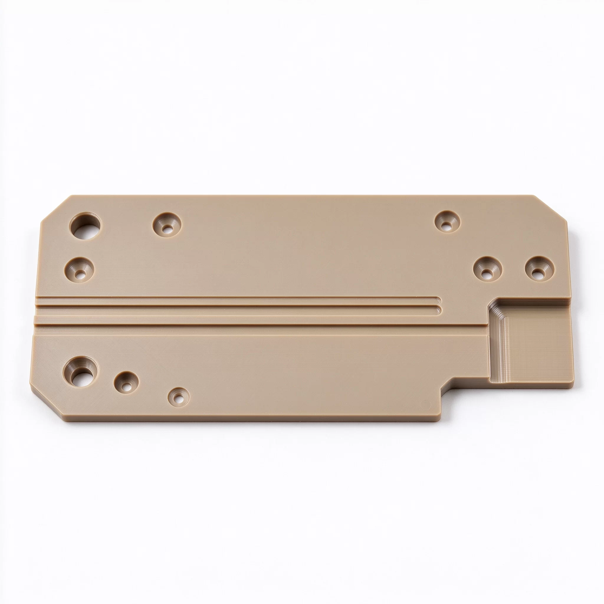 CNC Machined Plastic Plates CNC machined engineering plastic plate with holes and slots