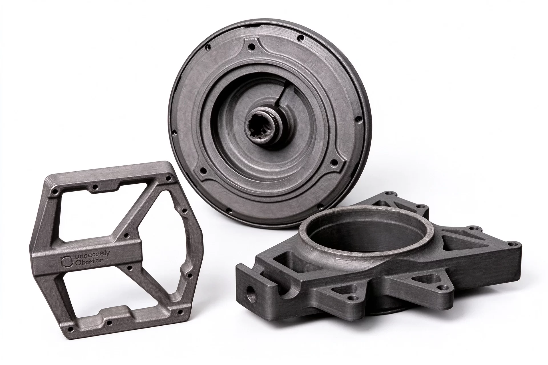 Carbon-filled PEEK 3D printed aerospace assembly. Carbon-filled PEEK 3D printed aerospace assembly.
