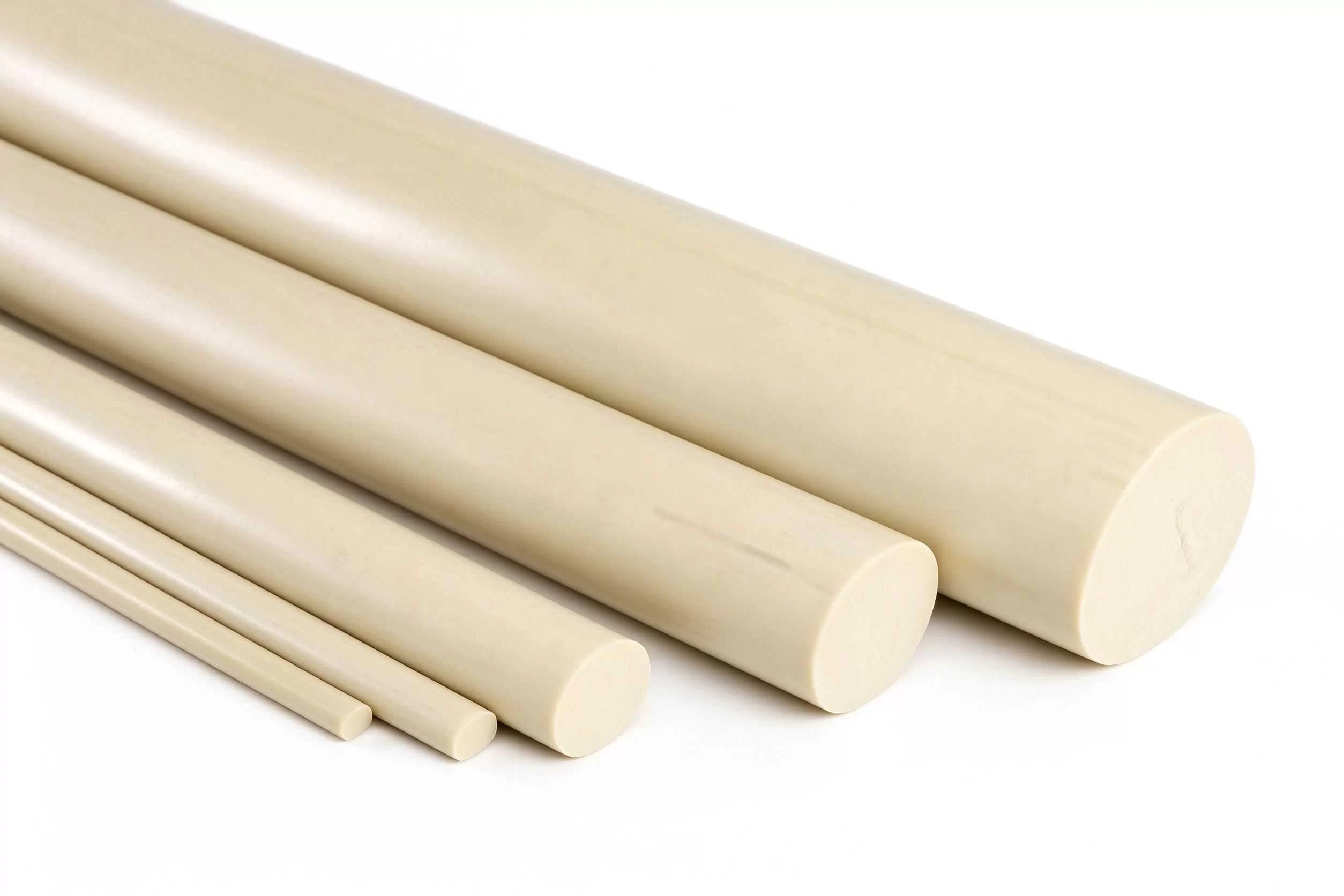 Cut-to-length PEEK rod blanks, precision-cut plastic cylindrical sections ready for machining