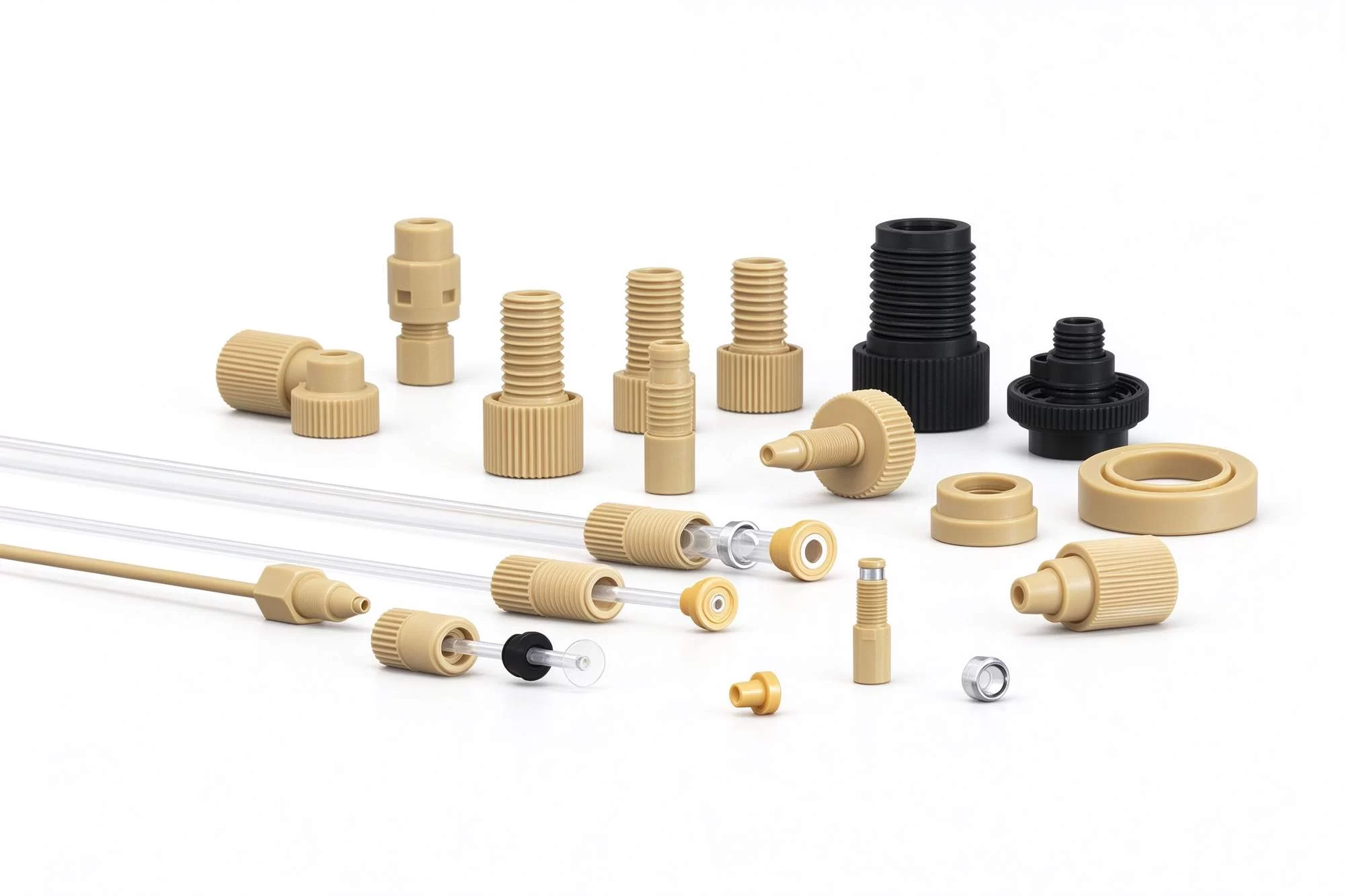 PEEK-Fittings-Assortment PEEK fluid fittings and connectors — Zhihao Ceramics