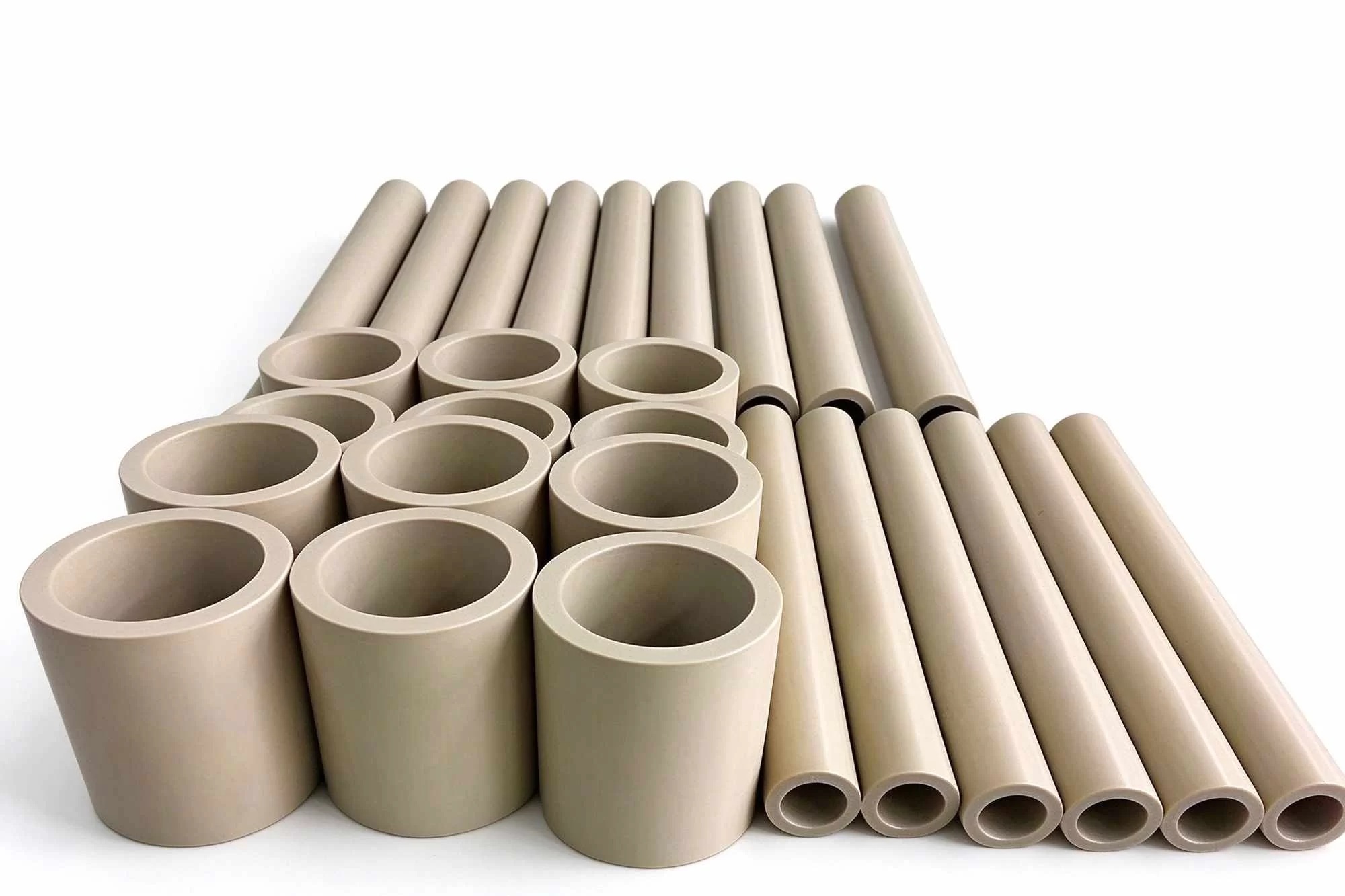 PEEK-Natural-Tubes-Assortment Natural PEEK hollow tubes in various diameters — Zhihao Ceramics