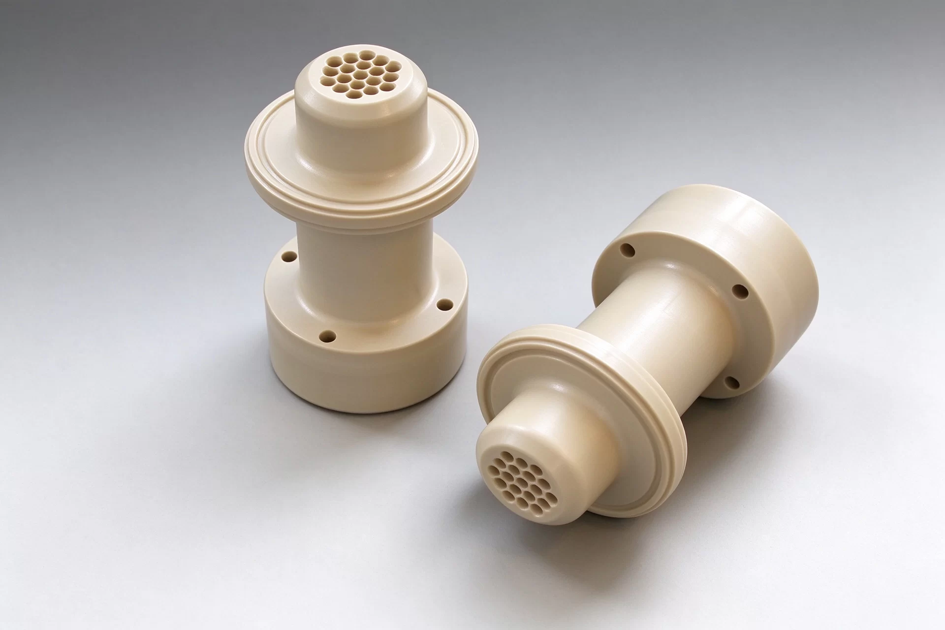 PEEK RF Connector Insulator Assemblies CNC machined PEEK multi-hole insulator assemblies for avionics satellite communication connectors