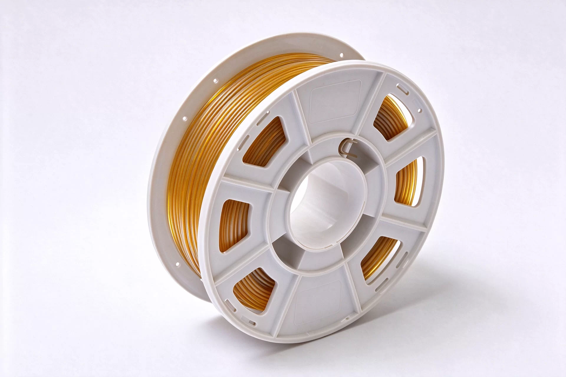 PEI Ultem 3D Printing Filament Spool, High Temperature Flame Resistant Thermoplastic Natural amber PEI Ultem filament spool, high temperature resistant and flame retardant thermoplastic for aerospace, electronics and industrial FDM 3D printing.