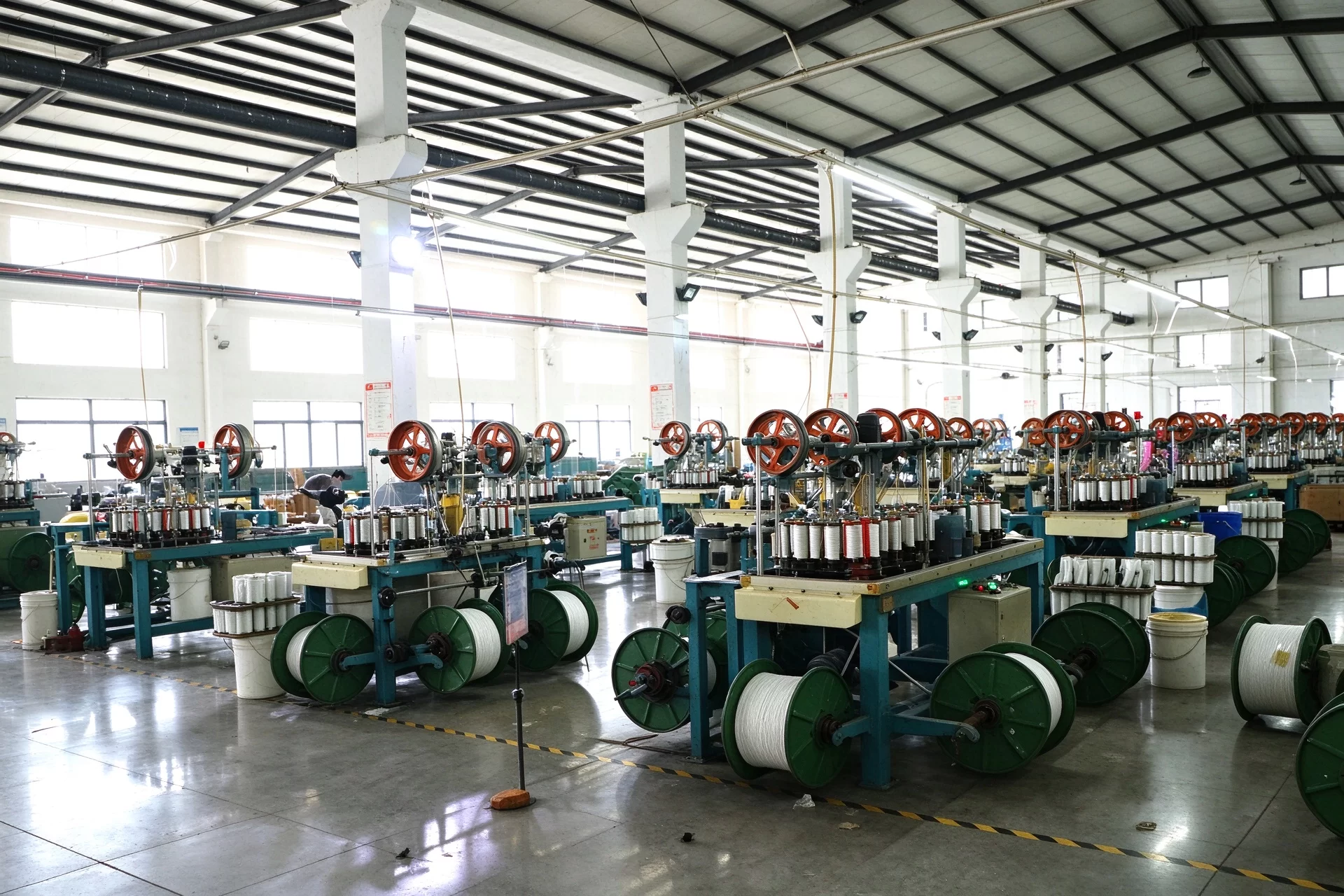 high-performance-filament-production-workshop.jpg Thermoplastic filament production workshop, industrial winding equipment for high performance PEEK PEI PPS 3D printing filament